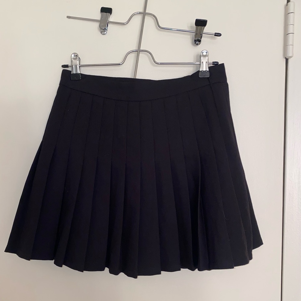 Black Pleated Mini Skirt